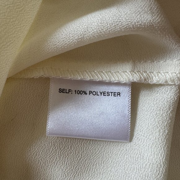 Rose & Olive Cream Chiffon Sheer Blouse Loose Fit Large L NEW - Picture 5 of 5